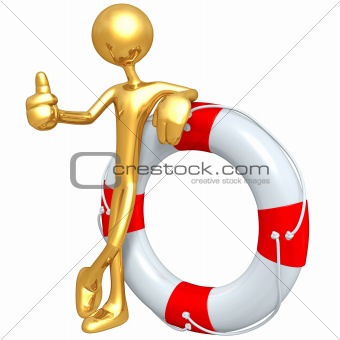 Gold Guy With Life Preserver