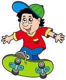 Skateboarding boy