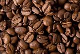 Roasted coffee beans closeup background