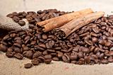 Cinnamon sticks and coffee