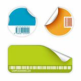 Set of fresh labels with bar codes