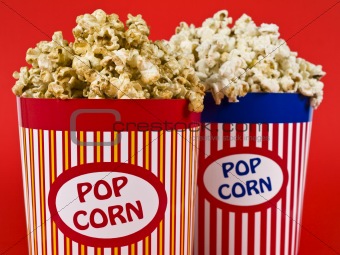 Two popcorn buckets