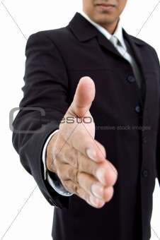 close view of hand shake gesture