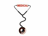stethoscope with medical text