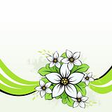 Flower with green wave