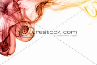 Red and orange smoke swirls