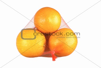 Stack of orange isolated on white background.