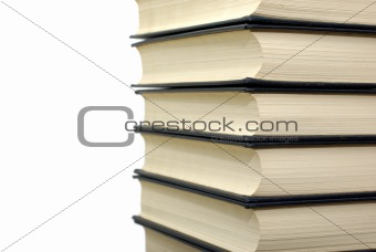 Stack of classical books isolated on the white background.