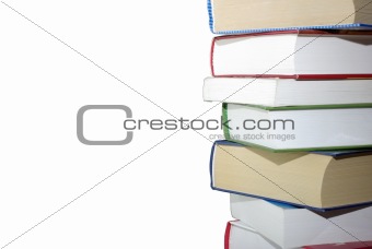 Stack of different books isolated on white background. Clipping path.