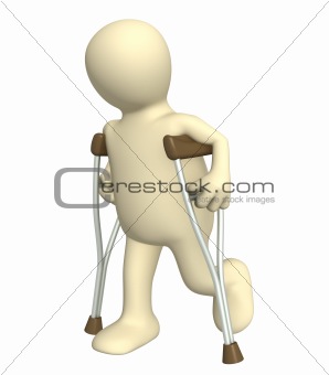 Invalid with crutches