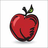 Red apple editable vector