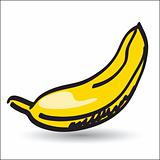 Yellow banana editable vector