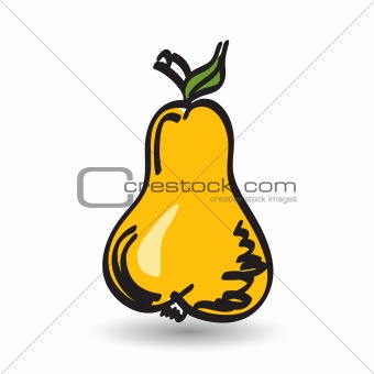 Yellow pear editable vector