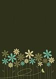 Abstract Retro Style Floral Background