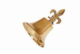 Golden Christmas bell isolated on white