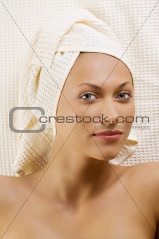 young woman in a spa