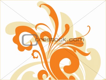 abstract orange floral background 