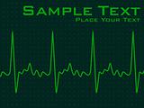 green ecg background with heart beat symbol