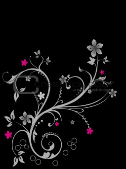 flower design on black background