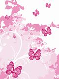  pink artistic background with butterfly