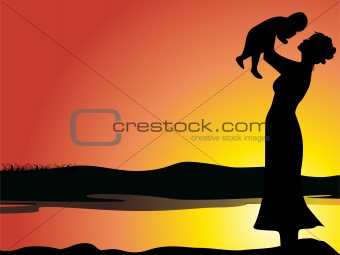 sunset background on mother day
