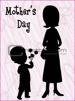 child and mother silhouette background