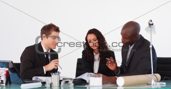 Business team talking to each other in a meeting