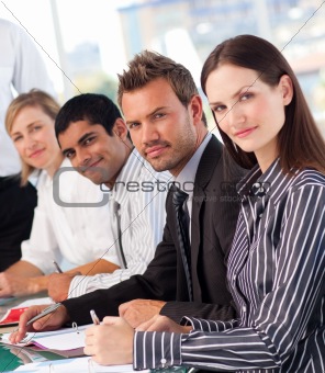 Confident business people in a meeting