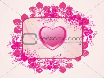 decorated heart frame with floral pattern