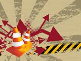 abstract background with traffic-cones illustration