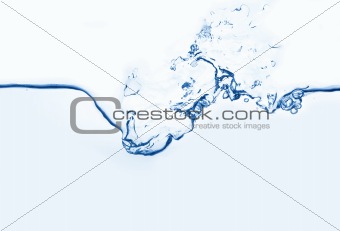 Abstract blue wave splash background