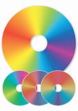 Compact disk with rainbow reflections.