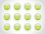 rounded vector logos colorful version, green