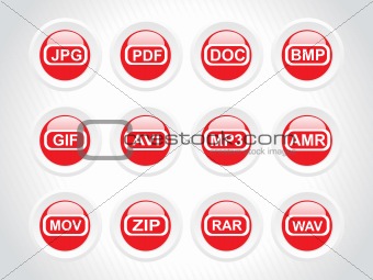 rounded vector logos colorful version, red