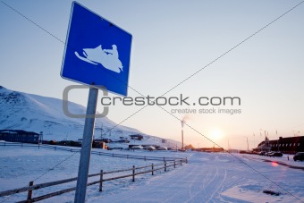 Snowmobile Sign Svalbard