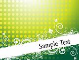 lovely flourish background for sample text, green