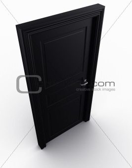 Closed black door