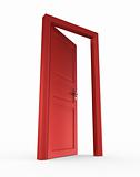 Open red door
