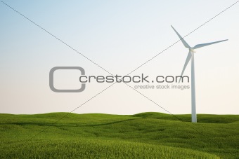 wind turbine on green grass field