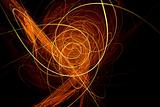 Trendy abstract design with orange and yellow light waves