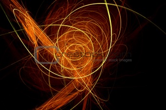 Trendy abstract design with orange and yellow light waves