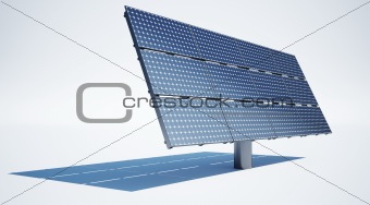 Solar panel on white background