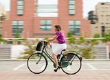 female commuter cycling