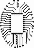 Hi-tech vector circuit board blank vignette