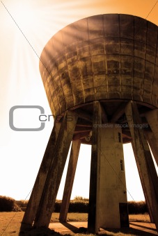 sepia water tower