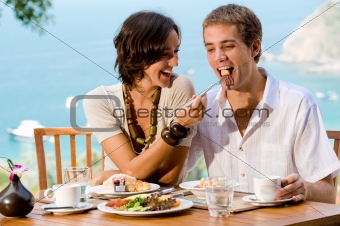 Couple Eating Breakfast