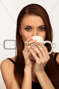 The woman with a cup