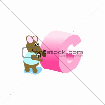Happy Mouse with Letter