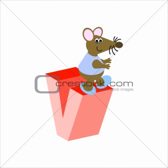 Happy Mouse with Letter