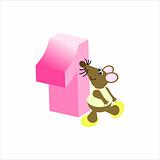 Happy Mouse with Number